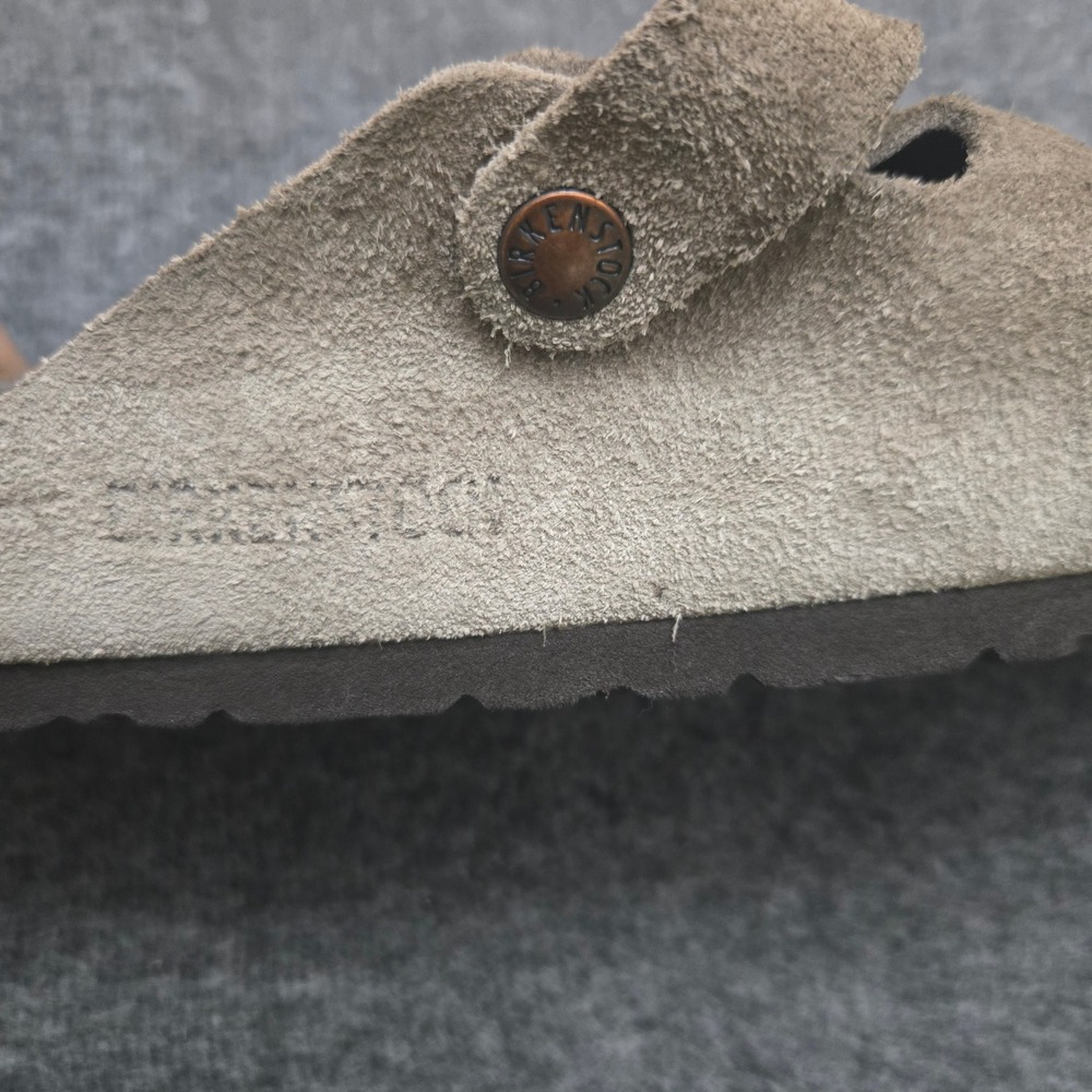 Birkenstock Boston Clogs Women 38 Taupe Suede Leather Mules Granola - Picture 10 of 10